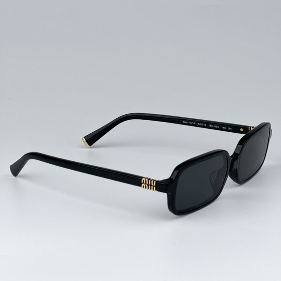 Miu Miu MU11ZSF 16K5S0 BRAND NEW Sunglasses Black Dark Grey Rectangle Unisex main image 12